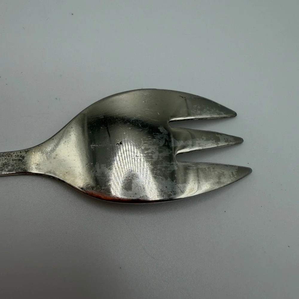 Vintage Italian Silver Plated Serving Fork 3-Tine Fork Made in Italy
